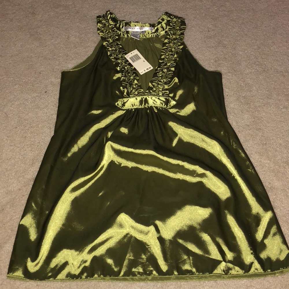 Green Satin MaxStudio Top